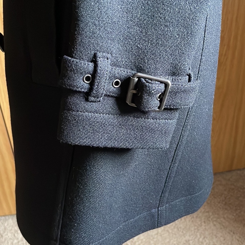 Burberry Black Double-Breasted Wool Trench Coat with Belt - Picture 8 of 12